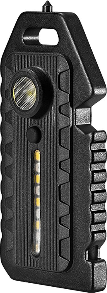 Mini-LED-Taschenlampe, Schluesselanhaenger, wasserdicht, wiederaufladbar, multifunktional, Pfeife, Fensterbrecher, Flaschenoeffner und Warnlicht