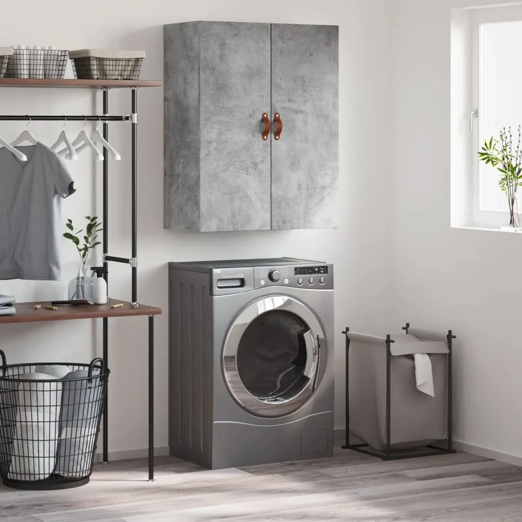 Mobile Pensile vidaXL Grigio Cemento 69,5x34x90 cm - Stile Industrial