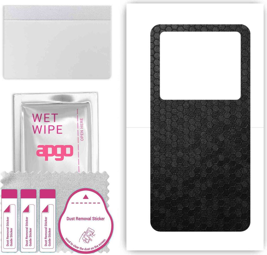 apgo Rückseite Schutzfolie, Skin, kompatibel mit Vivo X80 Pro, Hinten Displayschutzfolie aus Vinylfolie, kratzfest, einfache Montage - Schwarze Ho...