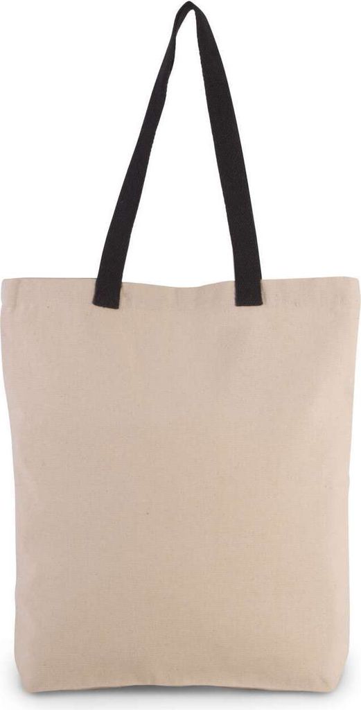 Kimood Shopper Bag Canvas Fashion Baumwolle Tragetasche Einkaufstasche, Größe:U, Farbe:Natural/Yellow
