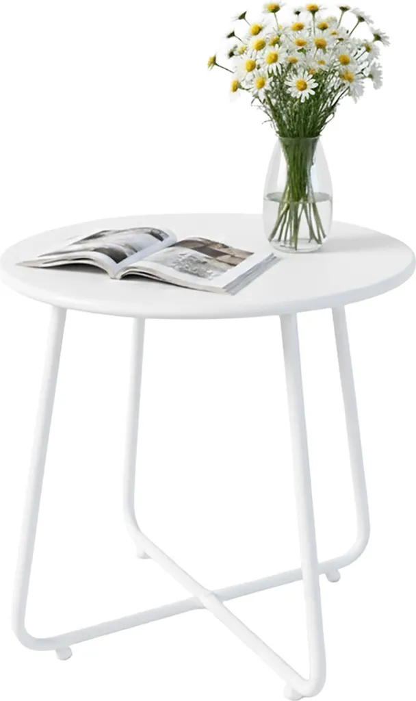 Table d'Appoint Salon pour Café et Décoration - Bout de Canapé en Métal