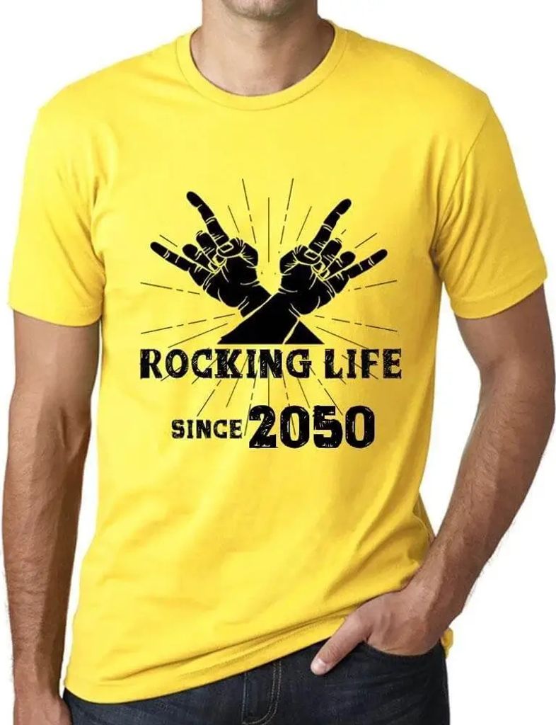 Herren Grafik T-Shirt Das Leben rocken seit 2050 – Rocking Life Since 2050 – Öko-Verantwortlich Vintage Jahrgang Kurzarm Lustige Druck Geburtstag