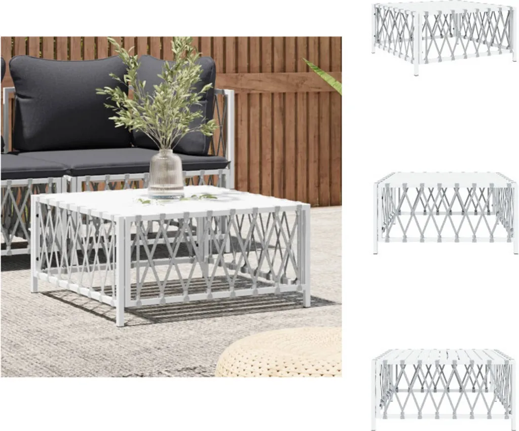 Tavolino Giardino vidaXL Bianco 70x70 cm - Occasione Imperdibile