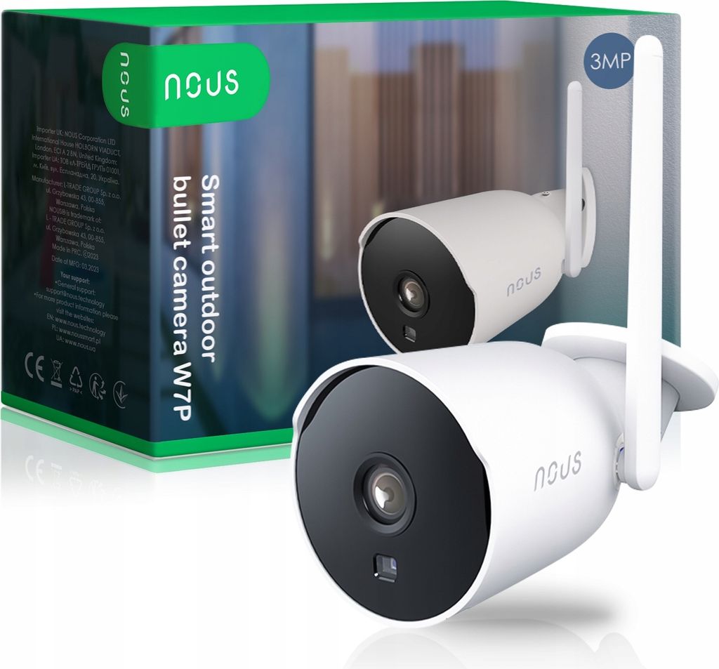Outdoor Kamera Full Hd 3Mp Wifi Tuya Ip66, 105° Winkel, Bicom. Audio, Ir