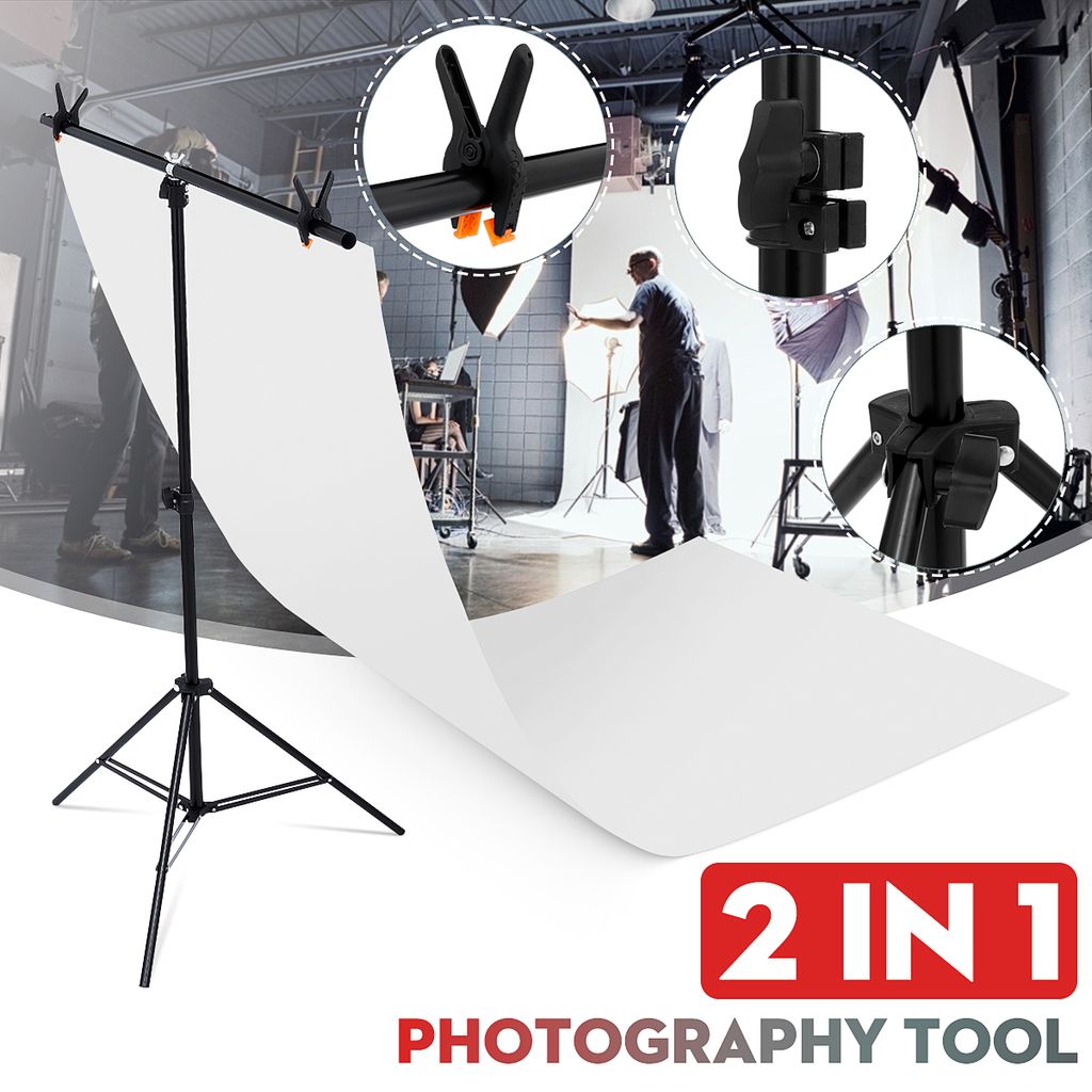 2x2m T-Typ Fotostudio Hintergrundsystem Hintergrund Stativ Fotografie mit Clips