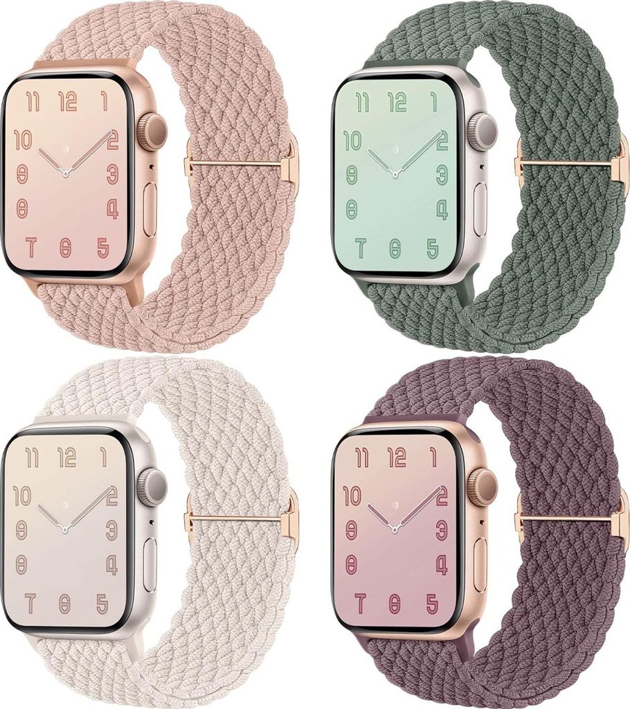 4x remienky pre Apple Watch, pletené, nastaviteľná dĺžka, Obrázok produktu 