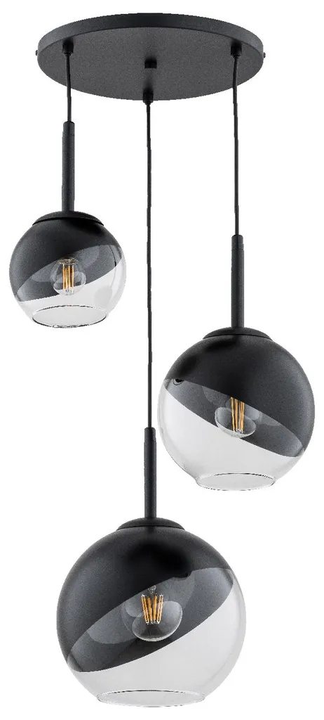 Suspension INVERO Métal Noire - Éclairez les Grands Espaces 3x E27