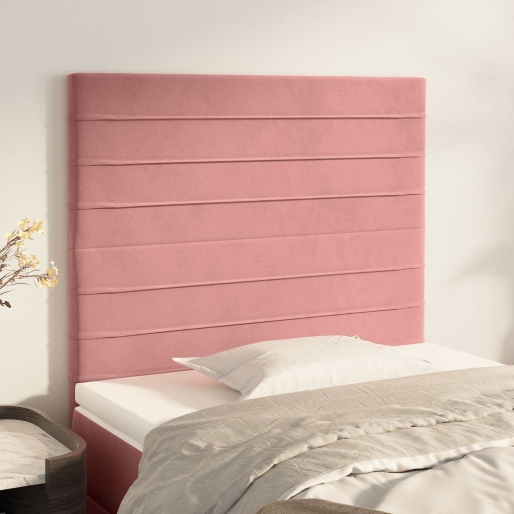 "Rabatt" Bettkopfteil modern - Kopfteil für Bett - Rosa 80x5x118/128 cm Samt - Kopfteile CC3991