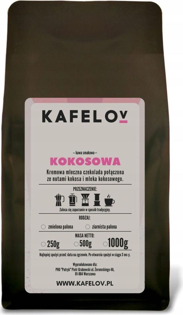 KAFELOV | Kaffeebohnen KOKOS - 250g - Aromatische Kokosnuss - 100% Arabica