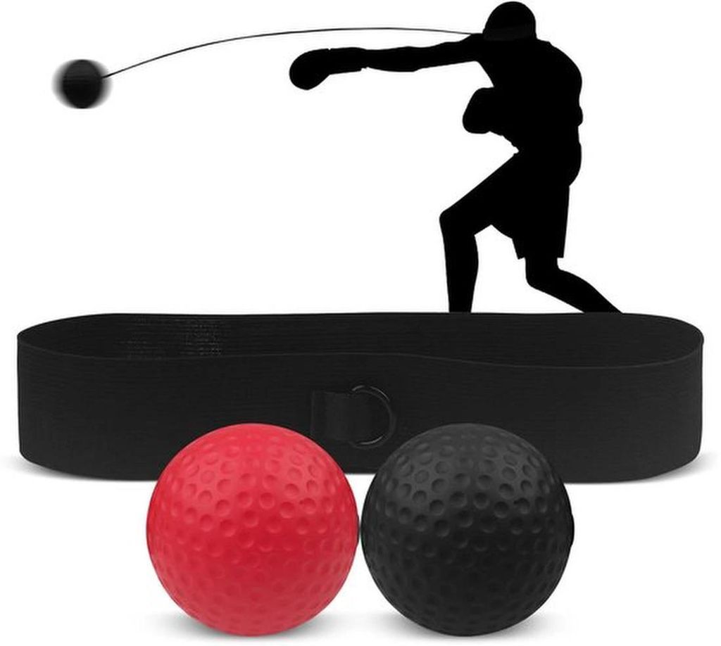 Ibenzoa Box-Reflex-Trainingsset mit verstellbarem Stirnband und zweistufigen Punching-Bällen für Reaktion und Beweglichkeit