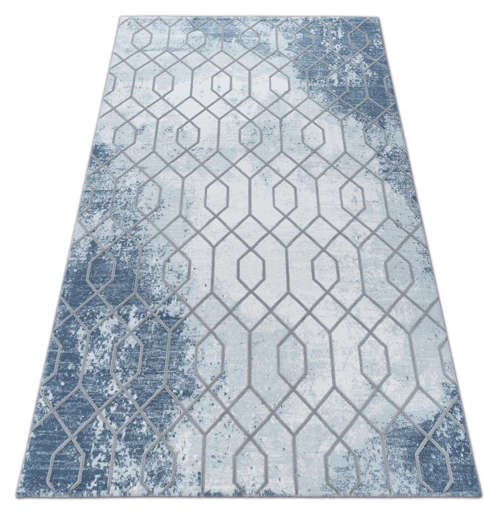Teppich ACRYL VALENCIA 3951 HEXAGONE Blau/Grau Blau 80x150 cm