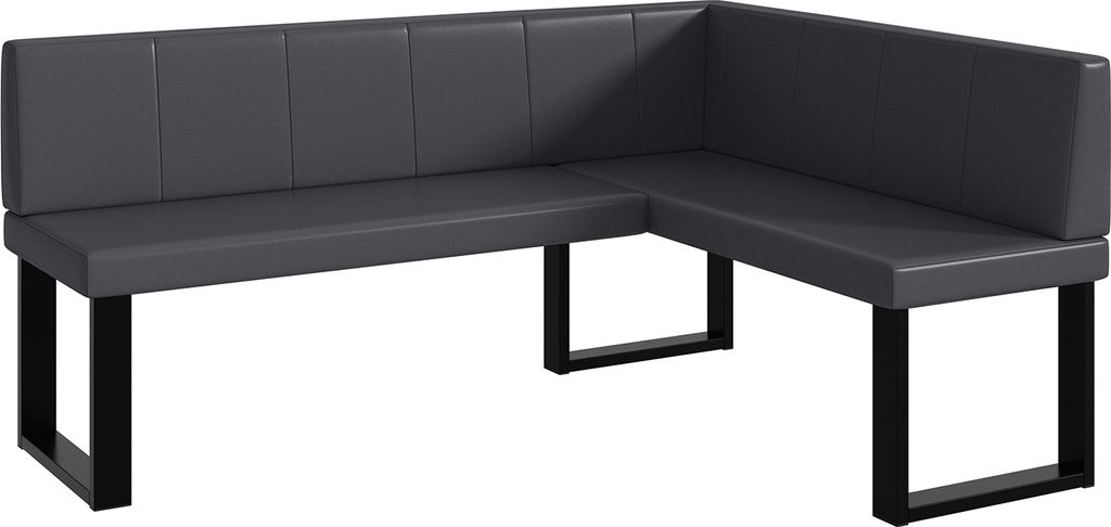 MEBLINI Eckbank für Esszimmer - Küchenbank - Essecke - Sitzecke Küche - PETER - U-Beine 128x168x87cm Rechts - Grau Kunstleder