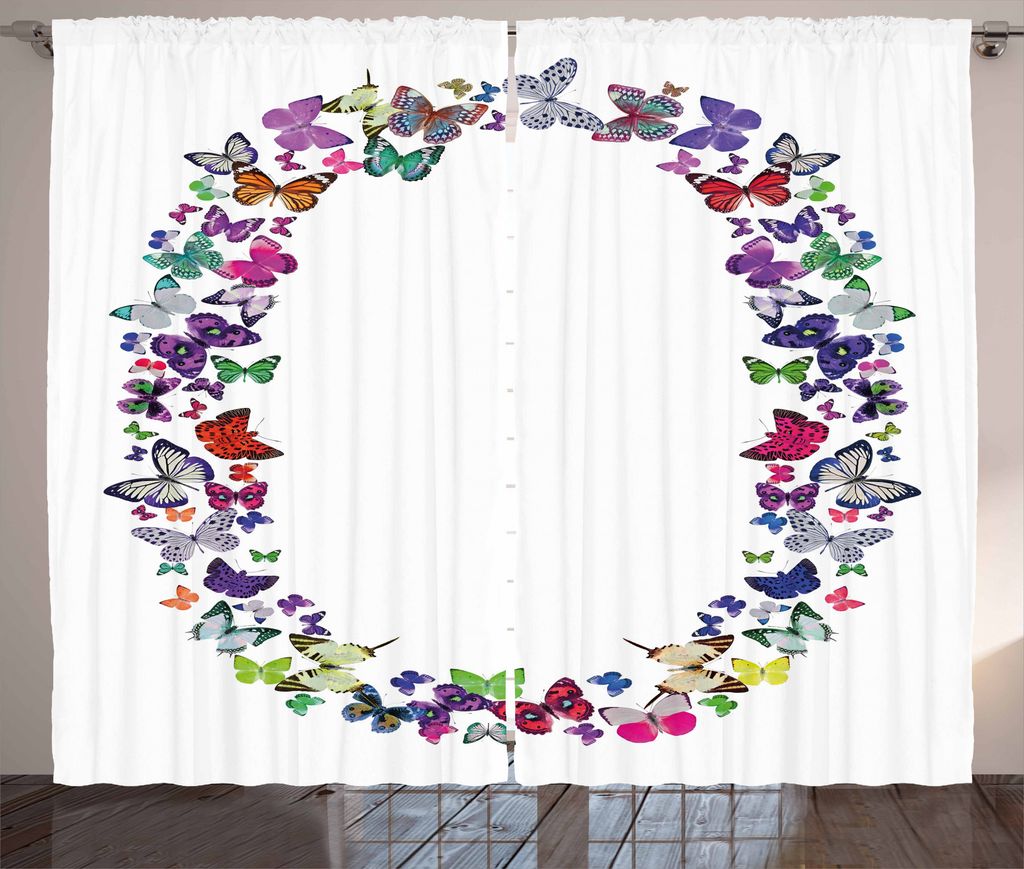 ABAKUHAUS Buchstabe O Rustikaler Vorhang, ABC der Sommernatur, Wohnzimmer Universalband Gardinen mit Schlaufen und Haken, 280 x 225 cm, Mehrfarbig
