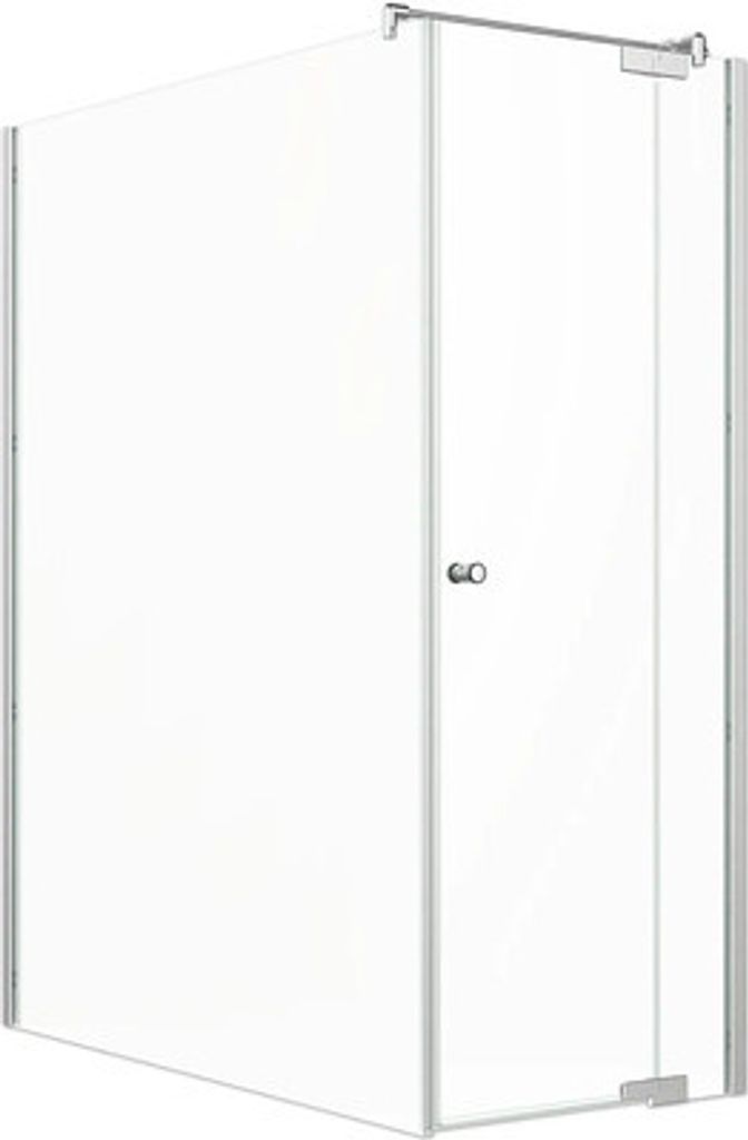 Jungborn Duschtür mit Seitenwand SETTE Drehtür mit Festteil rechts und Seitenwand links 120 x 90 cm Profil silber Klargl