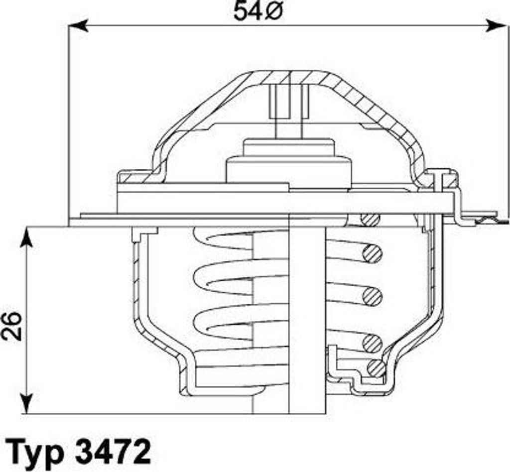 BorgWarner (Wahler) 3472.87D Thermostat, Kühlmittel OE 03G121113 kompatibel mit Pathfinder, Scenic, Defender, 5, A4 8E, Micra, Multipla, Vectra, C...