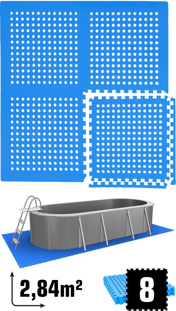 2,8 m² di sottofondo per piscina - 8 tappetini in EVA 62x62 Immagine del prodotto 