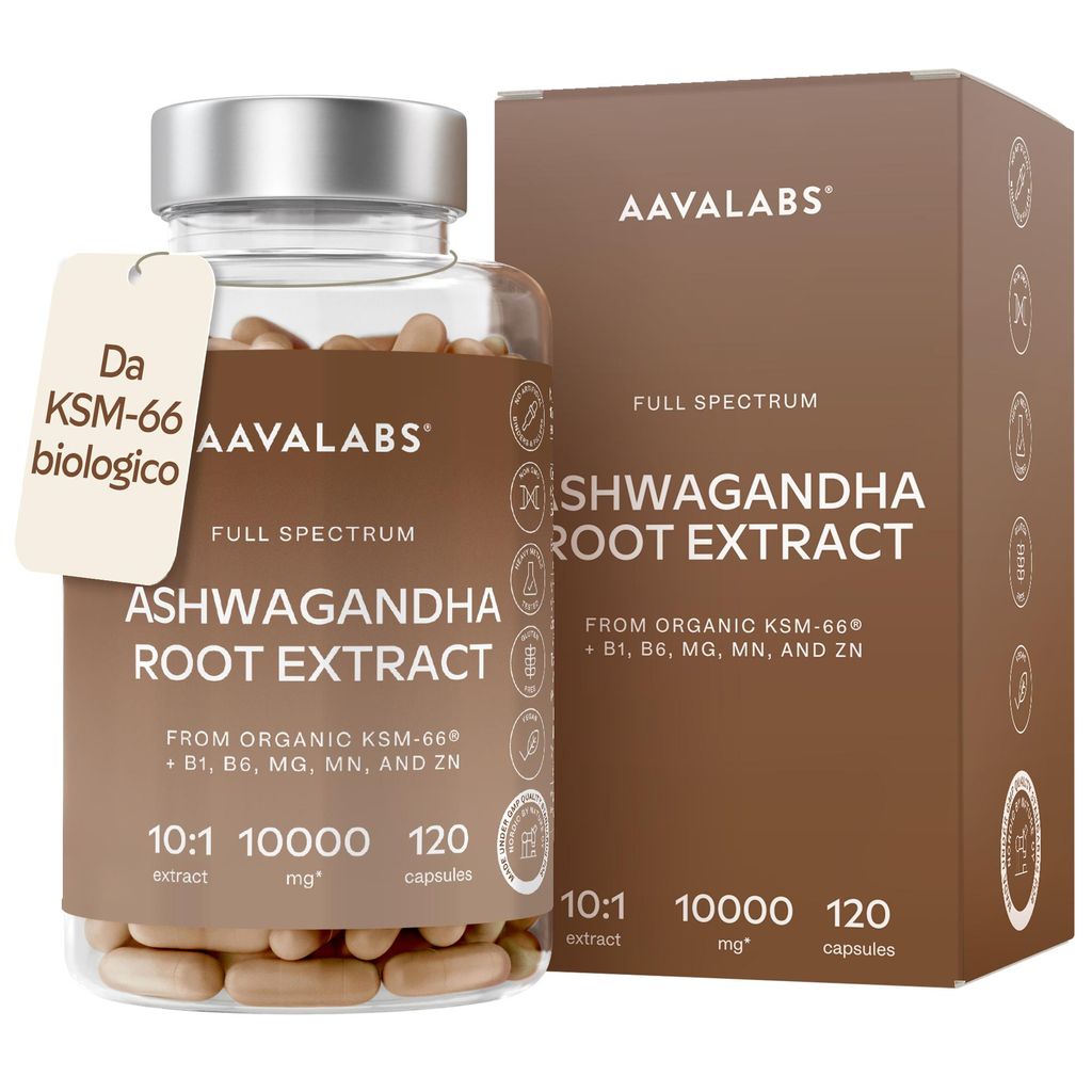 Aavalabs Ashwagandha KSM-66® | 1000 mg | Stress e sonno | Immagine del prodotto 