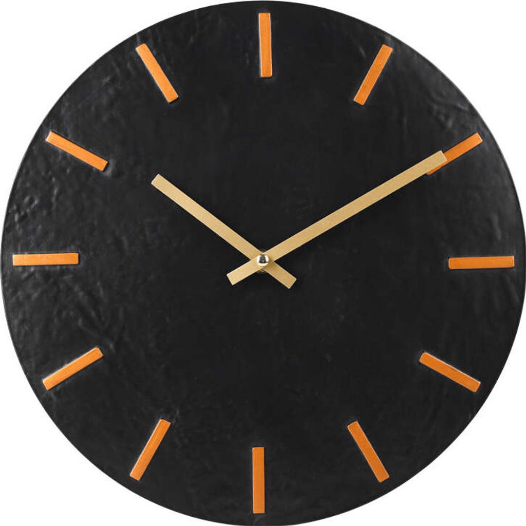 SensaHome Wanduhr Paris – Moderne Industrieuhr rund – minimalistisches Design – Ø30 cm – Schwarz