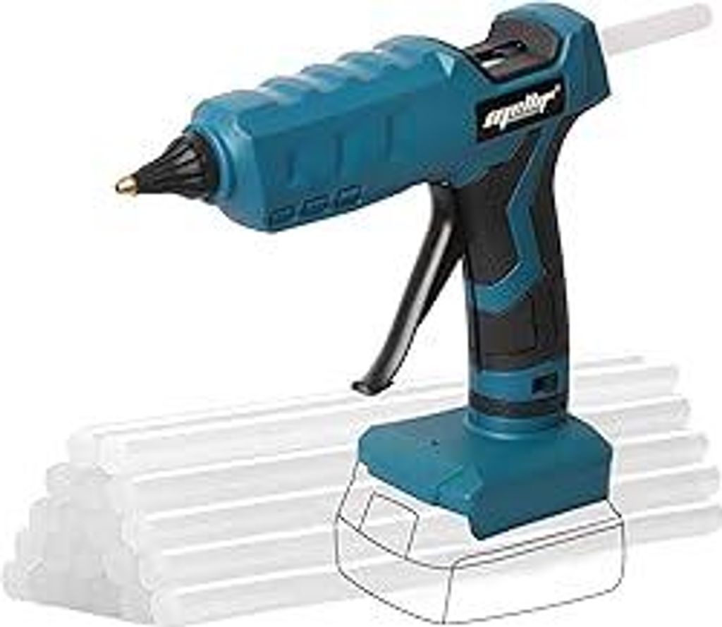 Mellif Akku Heißklebepistole für Bosch professional 18V Akku wie GBA/GBA ProCORE, kabellos Heißklebepistole Akku,45s schnell Aufheizung Klebepis...