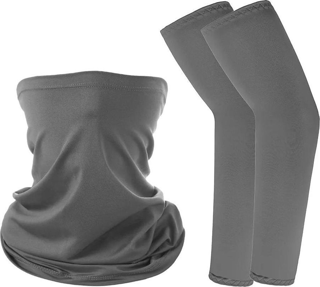 Premium Outdoor Set WA - Kühlendes Halstuch & Armstulpen in Grau KP39358