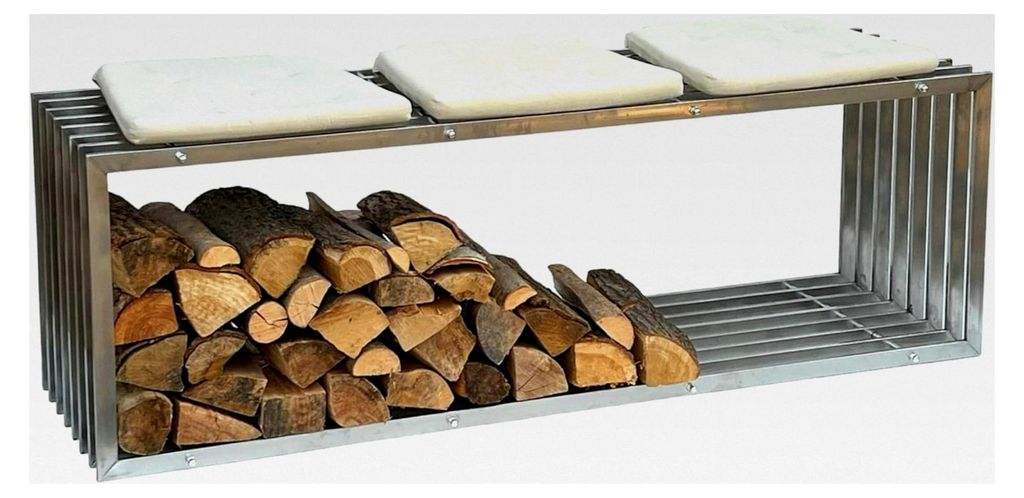 Kaminholzregal aus Edelstahl für den Innenbereich