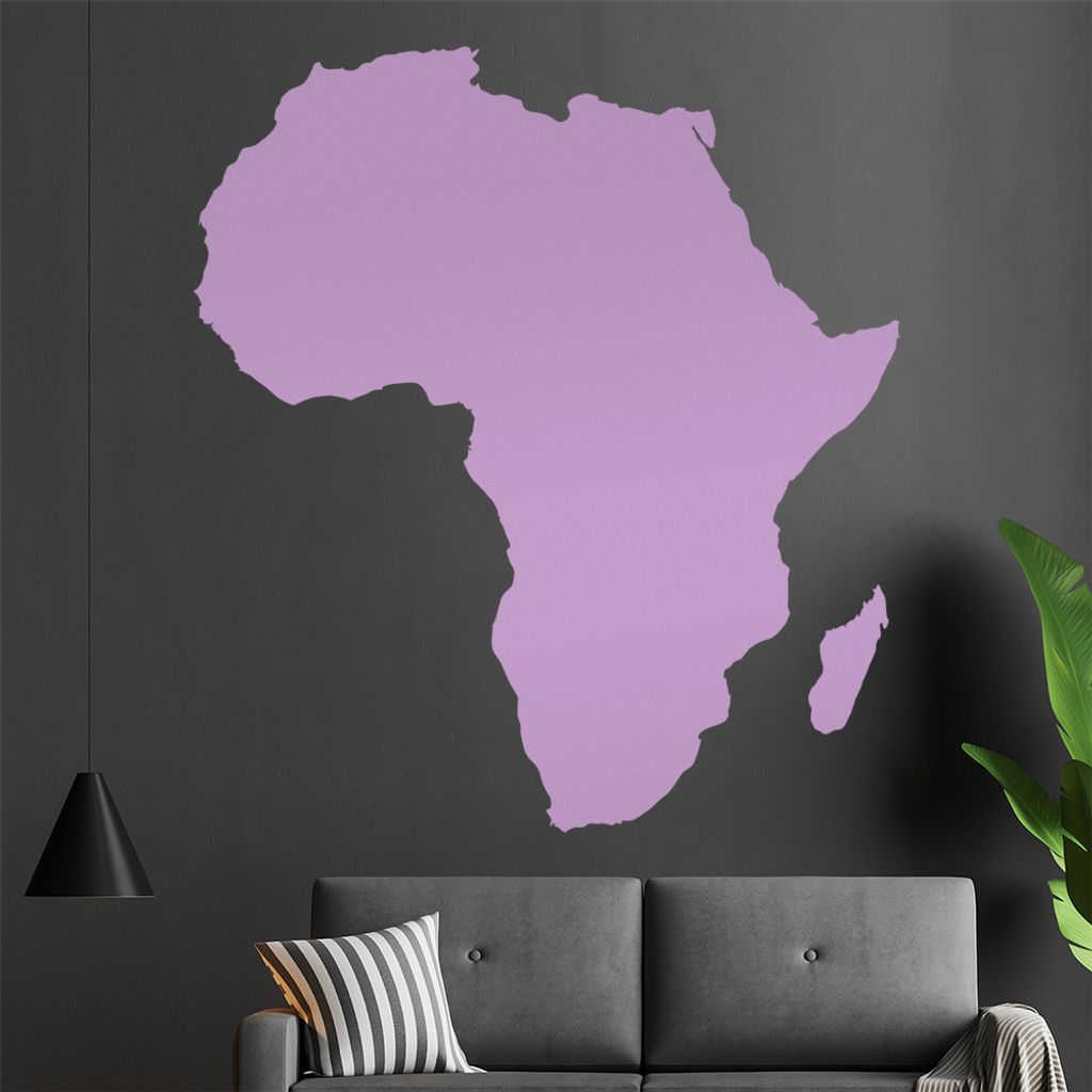 KIWISTAR Land Afrika Silhouette Umriss Kontinent Wandtattoo in 6 Größen - Wandaufkleber Wall Sticker - Dekoration, Küche, Wohnzimmer, Schlafzimm...