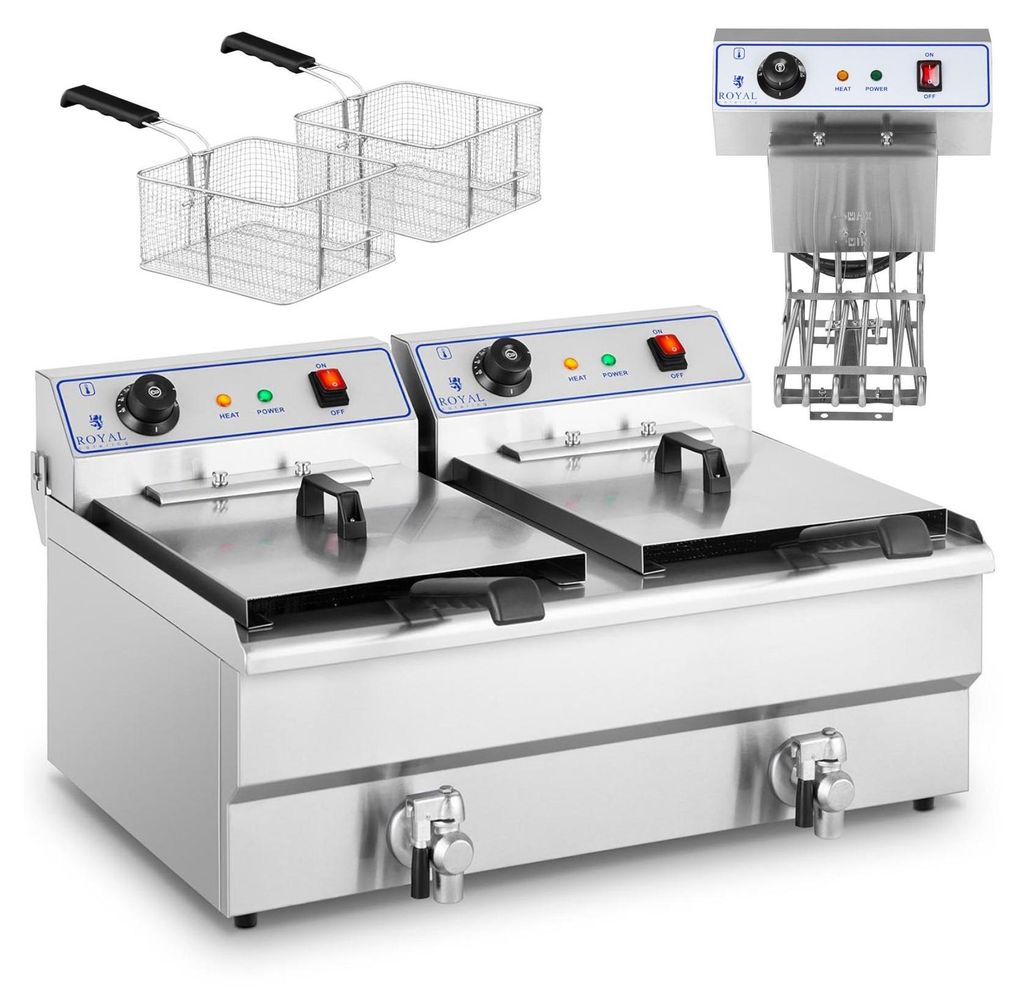 Expondo Royal Catering Elektrická dvojitá fritéza – 2 x 16 Obrázek produktu 