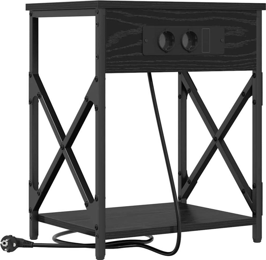 Nachttisch Schwarz Eichen-Optik 41 x 31 x 51 cm Holzwerkstoff