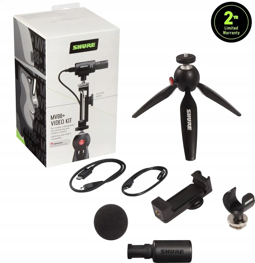 Microphone Vlogging Shure MV88+ Video Kit avec Trépied et Support Mobile - 11