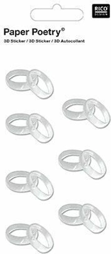 Rico Design Paper Poetry 3D-Sticker Ringe in Farbe Silber 1 Stück