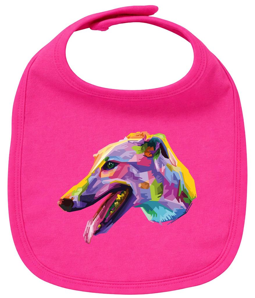 Huuraa Baby Lätzchen Greyhound Colorful Cherry Pink Klettverschluss Baumwolle Latz Geschenkidee