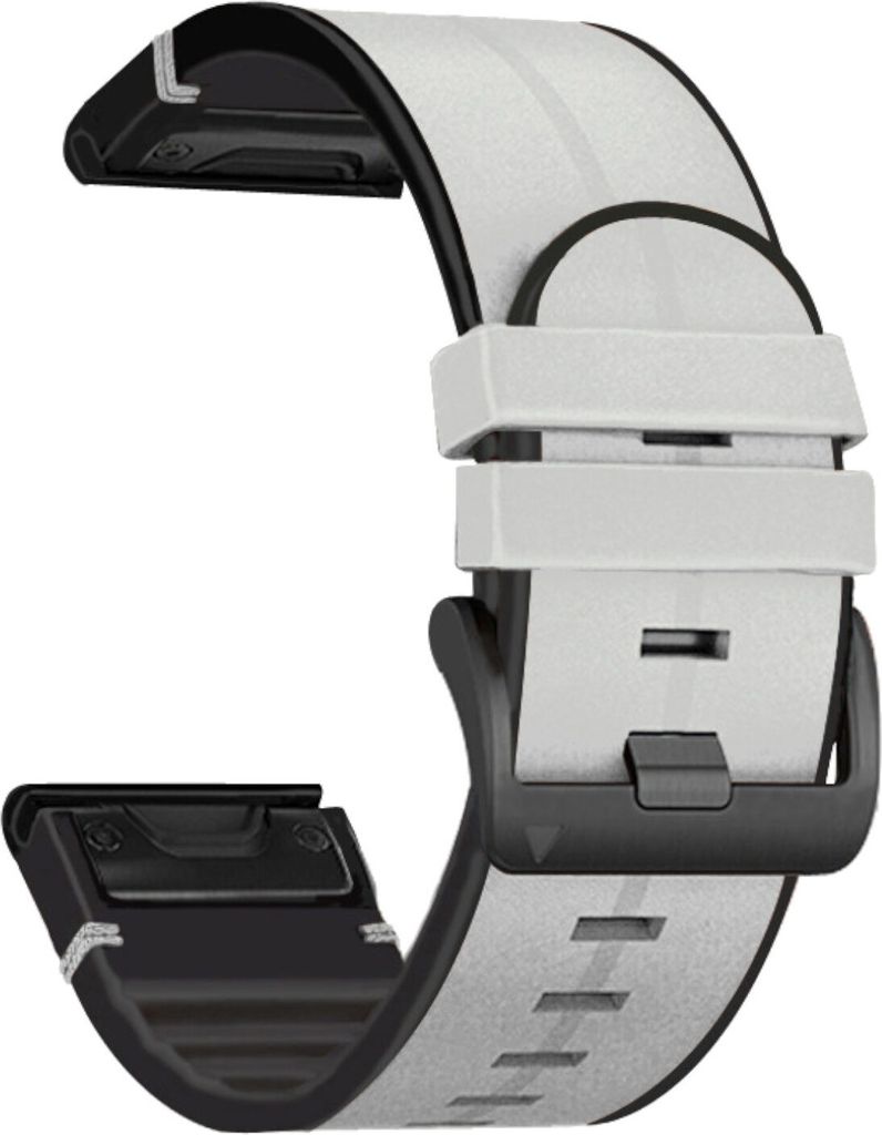 Für Garmin Fenix 6X / 6X Pro Kunstleder Grau Arm Band Watch Uhr Ersatz Ersatz