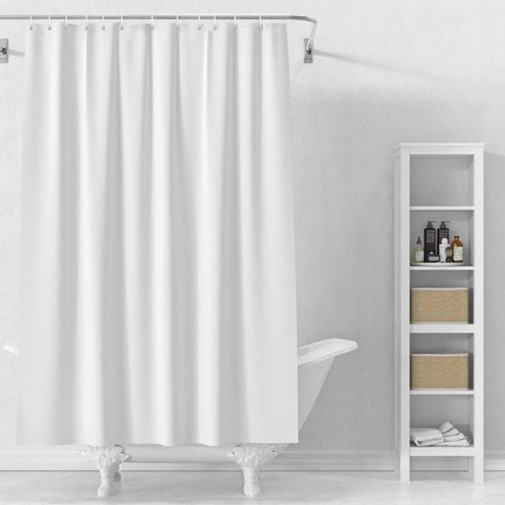 Anti-Schimmel-Duschvorhang – mit Ringen – wasserdicht – waschbares Polyester – blickdichter Badezimmervorhang – schlichter Polyester-Dusc...