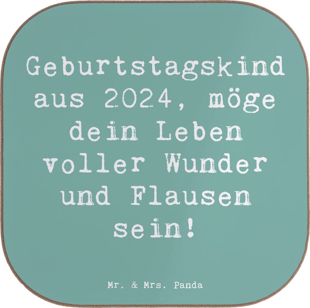 Mr. & Mrs. Panda Tischschoner Spruch 2024 Geburtstag - Meeresbrise - Geschenk, Holzuntersetzer, Happy Birthday, fröhliche Launen, Alter, magische ...