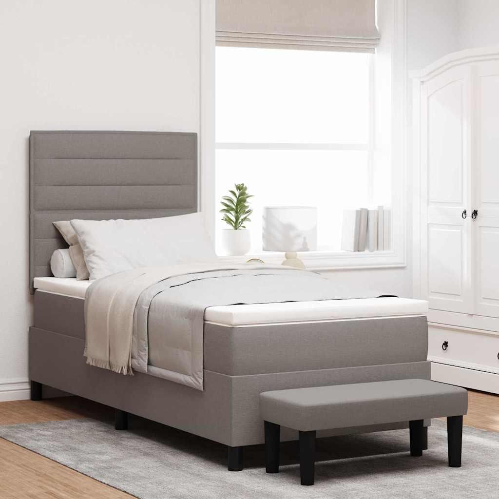 Eleganten-Stil Boxspringbett mit Lattenrost et Matratze mit Lattenrost et Kopfteil Taupe 90 x 200 cm Stoff DE6598201