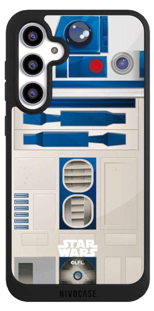 NIVOCASE Handyhülle für Samsung Galaxy S23 FE Hülle NIVOpure Case Schwarz Fanartikel Star Wars R2D2