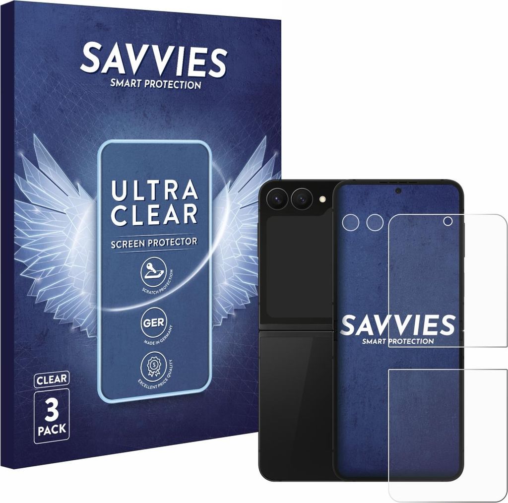 6x Für Samsung Galaxy Z Flip 7 FE (Display+Kamera) Schutzfolie Savvies Displayschutz Display Schutz Folie Klar Transparent