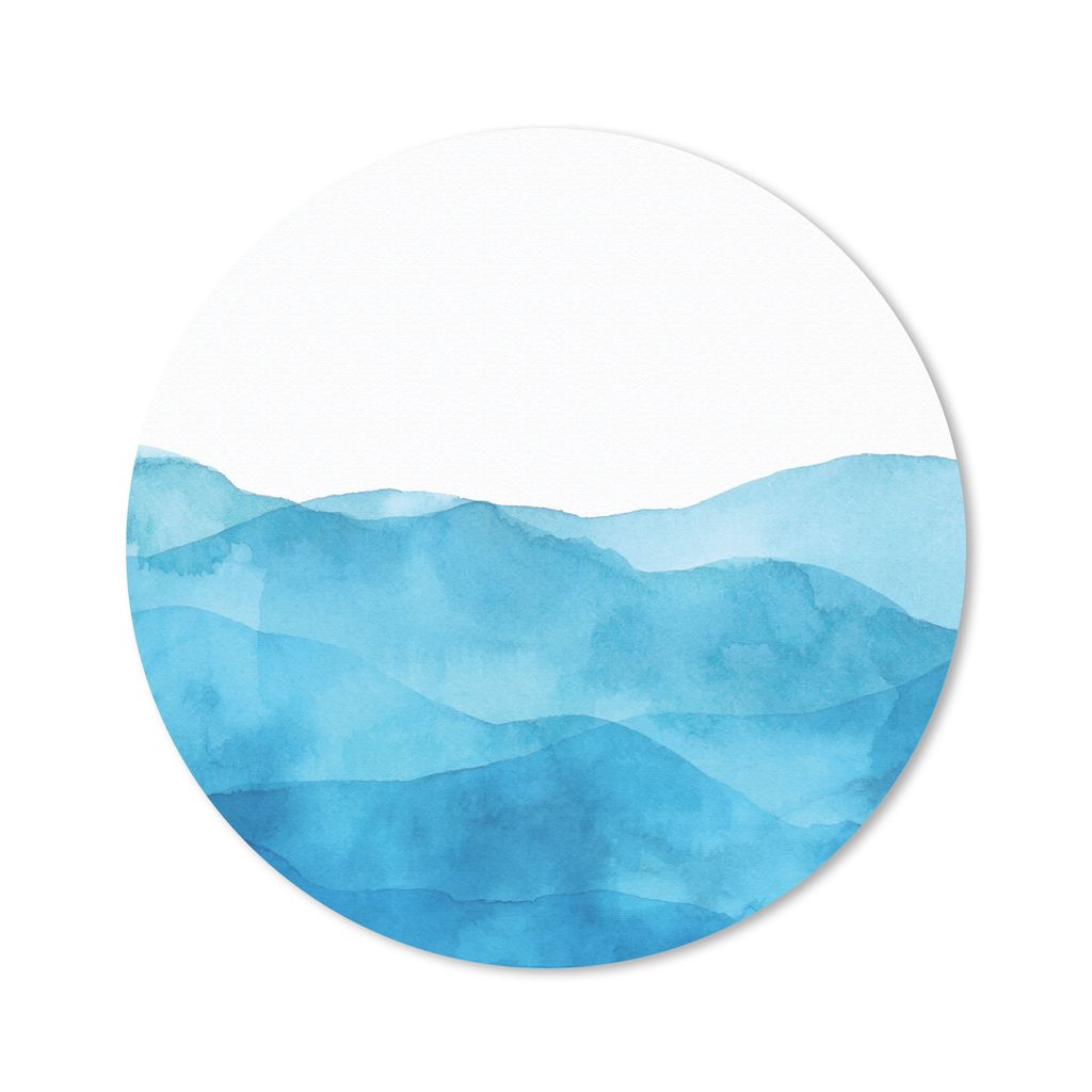 MuchoWow Mauspad Mousepad Meer - Wellen - Aquarell 20x20 cm - Mousepads - Maus Mat - Pad - Mausunterlage - Schreibtischmatte