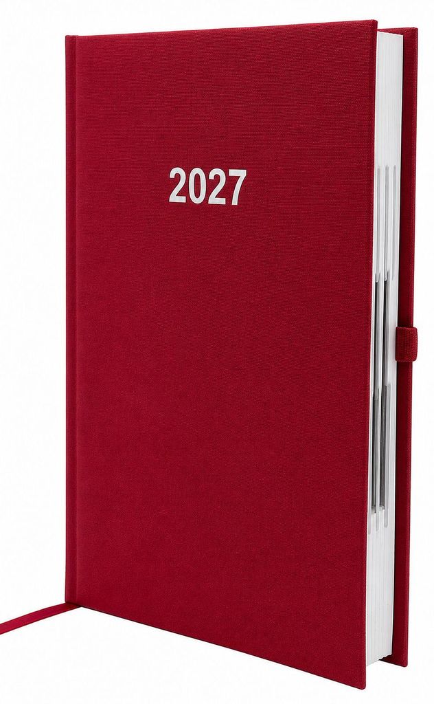 2027 ADINA Buchkalender Chefplaner A5 rot-metallic 1 Tag 1 Produktbild 