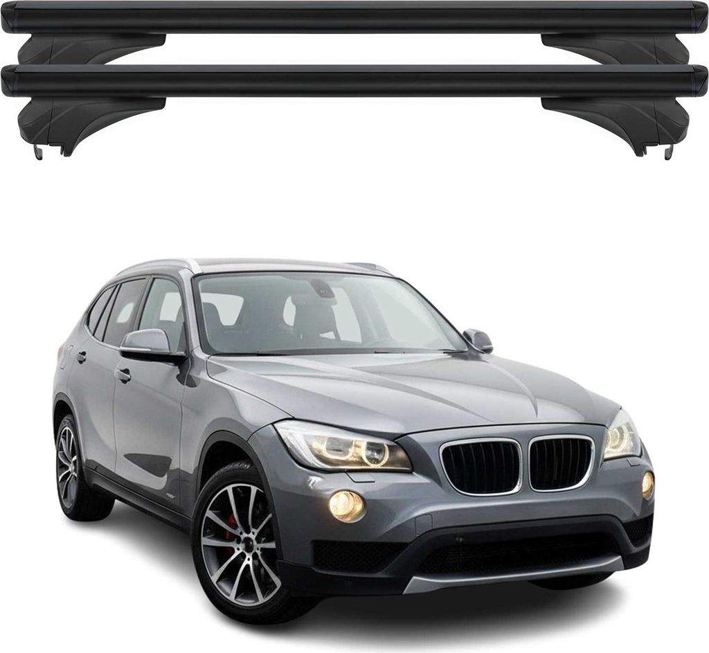 Menabo Dachträger Grundtäger für BMW X1 E84 2009-2015 Aluminium Schwarz 2 tlg
