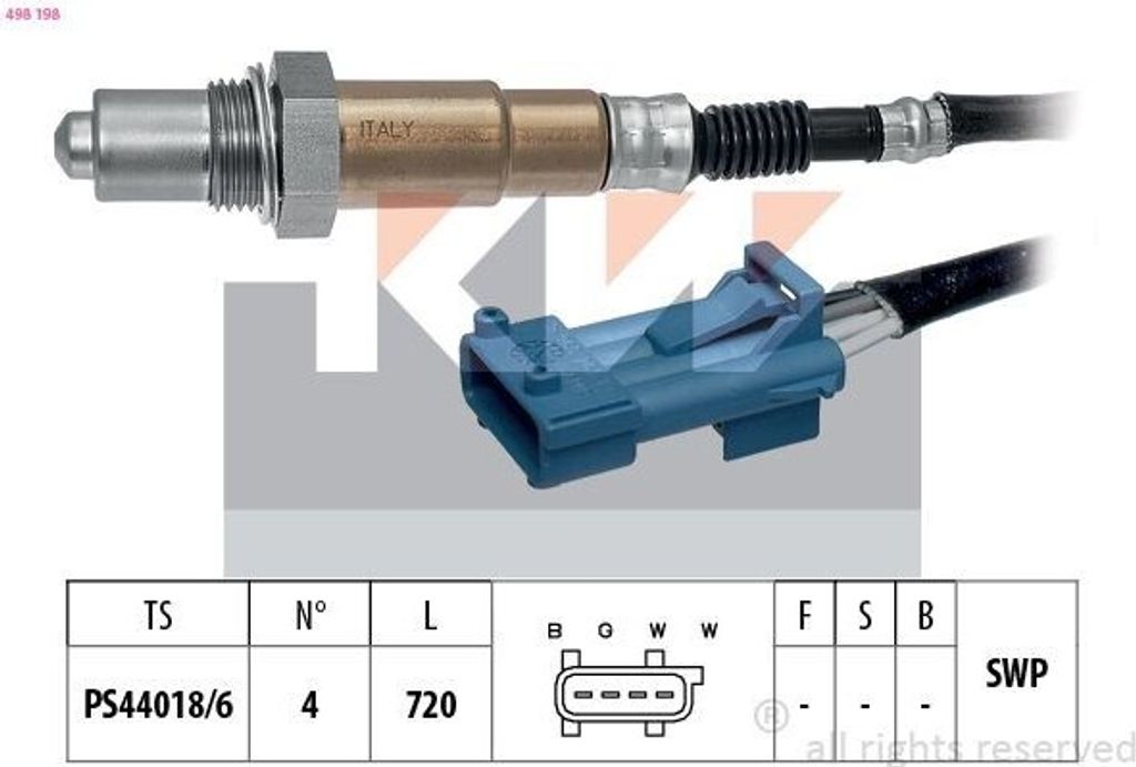 KW Lambdasonde für BMW 1 Schrägheck (F20) nach-Kat Beheizt Planarsonde 720mm 498 198