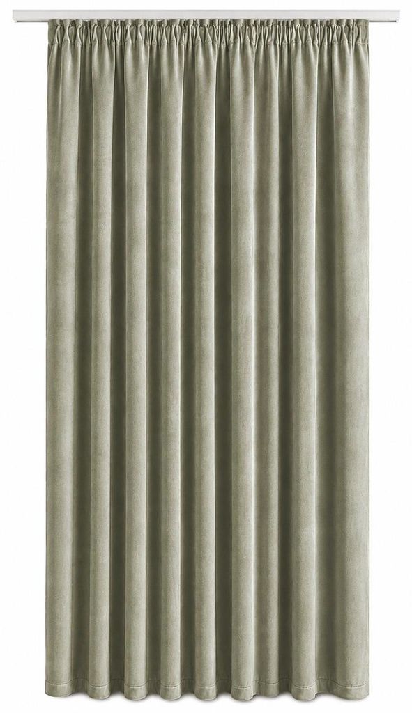 Vorhang Sand Beige Kräuselband Verdunkelung 140x245 cm Samt Produktbild 