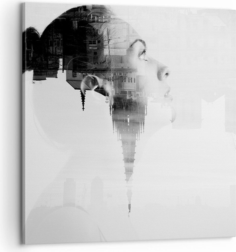 Bild auf Leinwand - Leinwandbild - Frau modern - 60x60cm - Wand Bild - Wanddeko - Wandbilder - Leinwanddruck - Bilder - Kunstdruck - Wanddekoration...