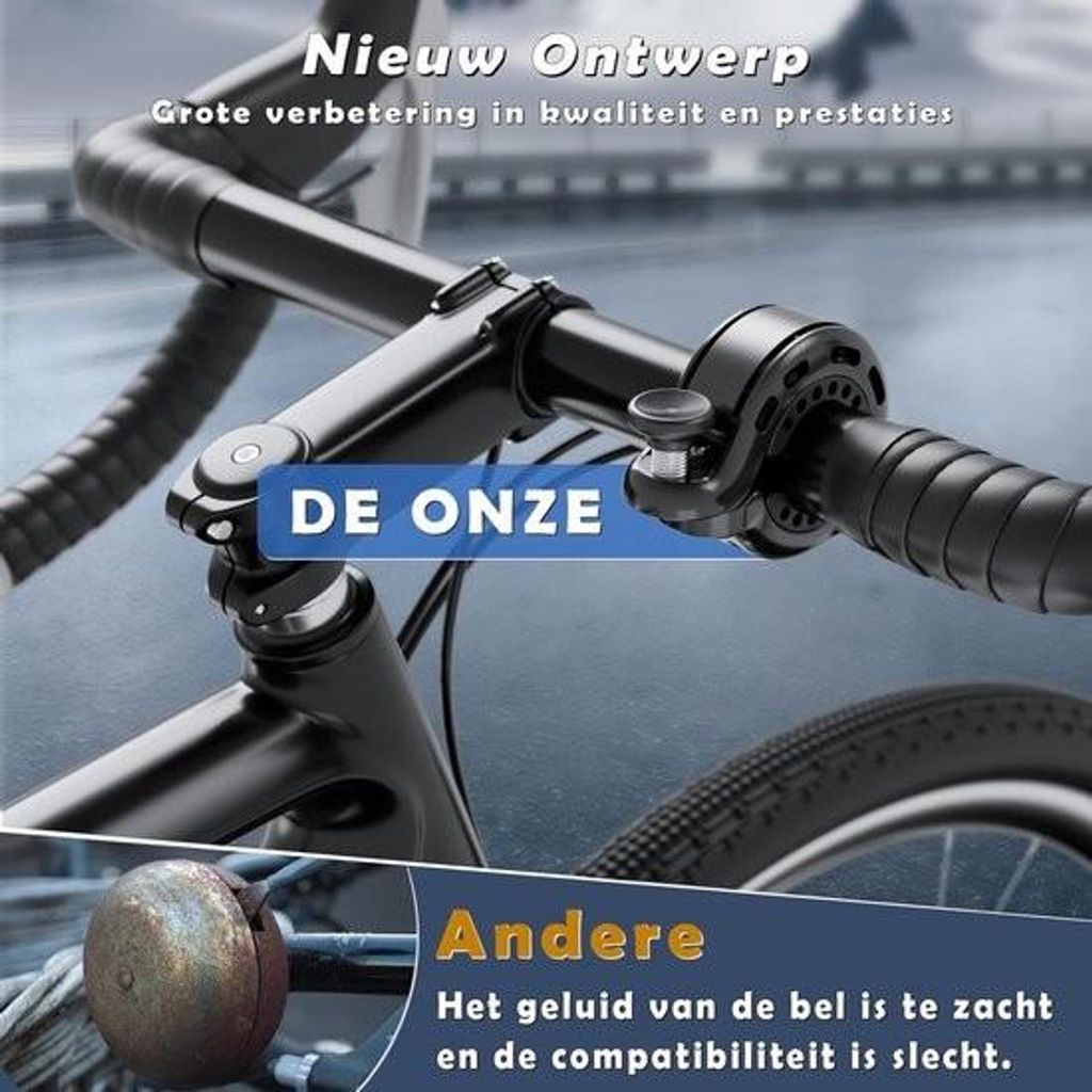 Fahrradklingel – laute Miniklingel – passend für Lenker mit 22–31,8 mm Durchmesser – Aluminium