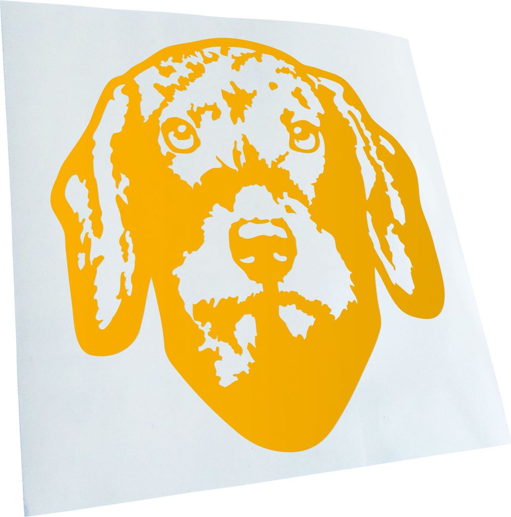 Kiwistar - Autoaufkleber - Plott Hund - Gelb - 24x22cm - Aufkleber für Auto, Laptop, Fahrrad, LKW, Motorrad mehrfarbig JDM Decal Racing