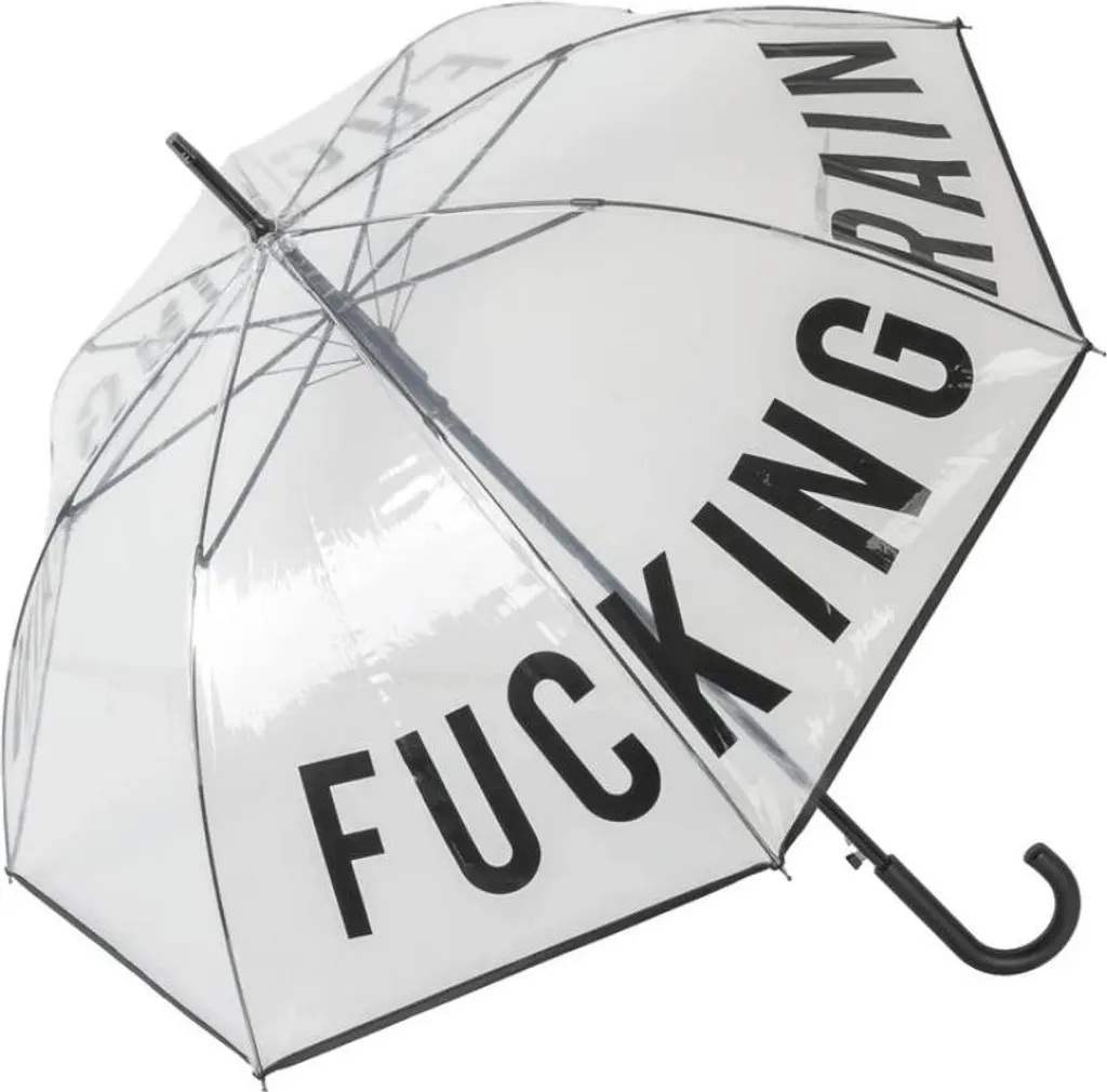 Parapluie Transparent pour Femme et Homme Fucking Rain idéal pour la ville