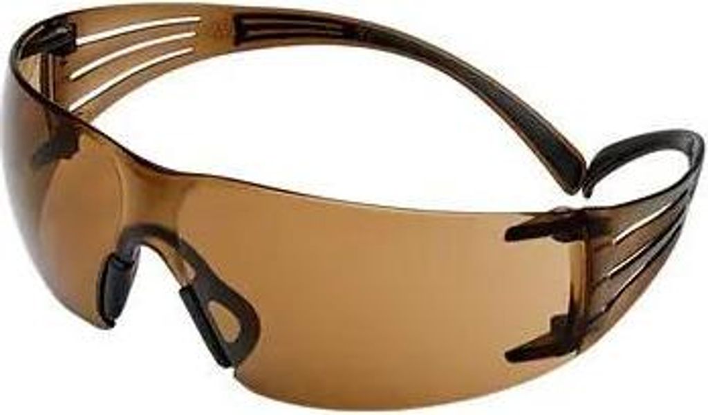 3M SecureFit 400 Schutzbrille, schwarz/braune Bügel, Scotchgard Anti-Fog-/Antikratz-Beschichtung (K&N), orange Scheibe, SF406SGAF-BLA-EU