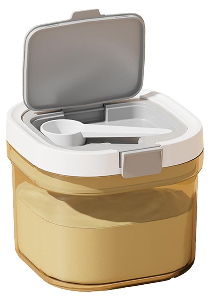 Versiegeltes Milchpulverglas, transparente Mehldose, luftdichter Müslibehälter mit Messlöffel, auslaufsicheres Vorratsglas für Schrank, Arbeits...