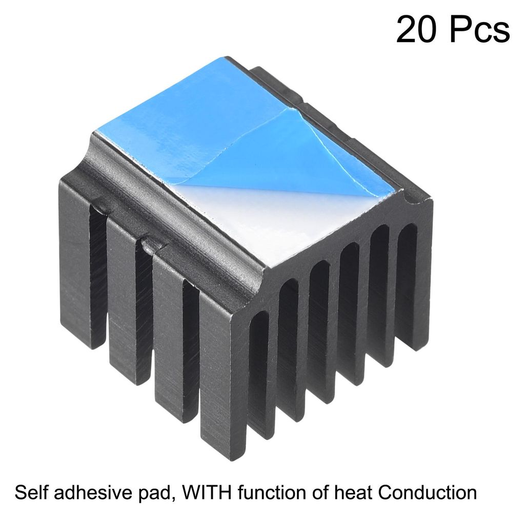 20 Stš¹ck Thermische Selbstklebende Elektronische Aluminium Kš¹hlk?rper 14.5x14x13mm Schwarz