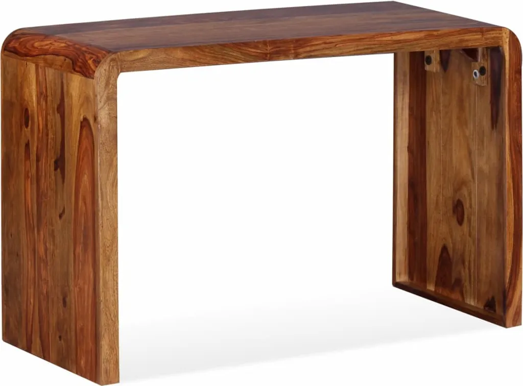 Buffet bureau en bois massif marron - Meuble de rangement polyvalent - 8